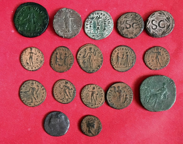 Lot-of-17-Uncleaned-Larger-Roman-Desert-Coins-from-ISRAEL-www.nerocoins.com
